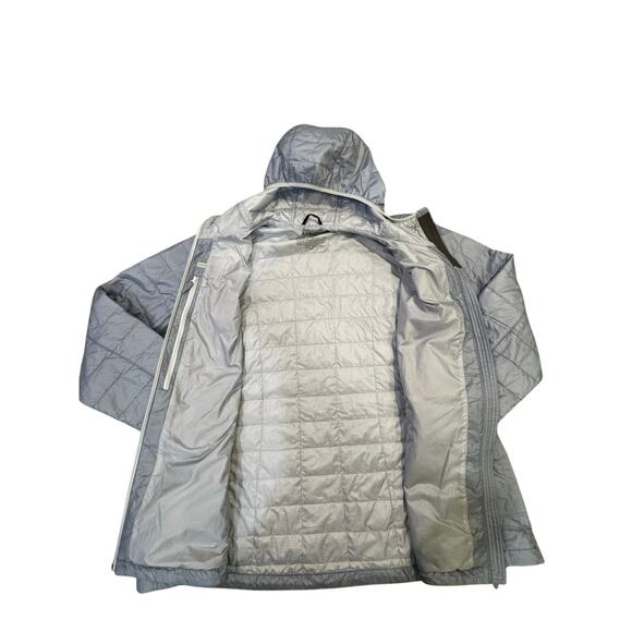 LL Bean Women’s 3X Plus Light Blue Packable PrimaLoft Puffer Jacket Hooded - Picture 8 of 8